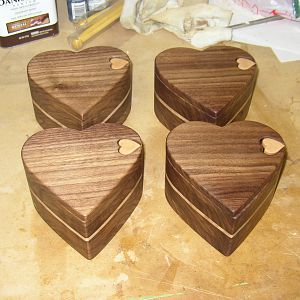 Heart boxes sanded and MS'ed