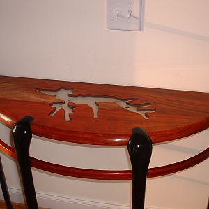 Demilune table finished