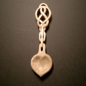 Welsh love spoon - curly maple