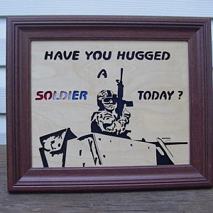 Hugged a soldier ?