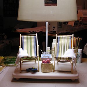 Double chair lamp