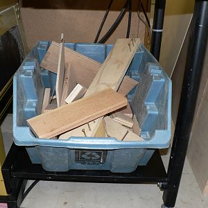 Cut-off bin sitting on new shelf