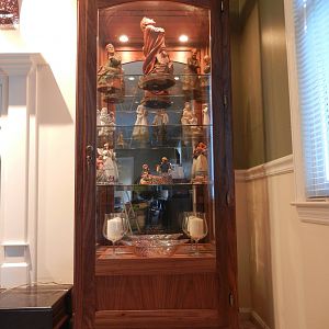 walnut display cabinet
