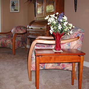 cherry side tables and sofa table