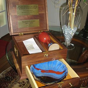 Communion set in a walnut box