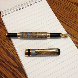 Self Cast acrylic and mallee burl Classic American Fountain Pen