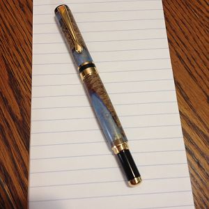 Self Cast acrylic and mallee burl Classic American Fountain Pen