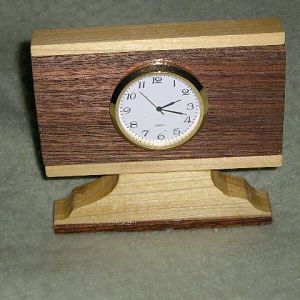 Walnut and Maple Desk Clock