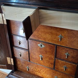 Secret compartments - William & Mary Spice Box on frame