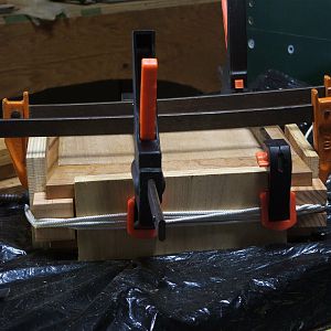 Box from crown molding, clamp-up