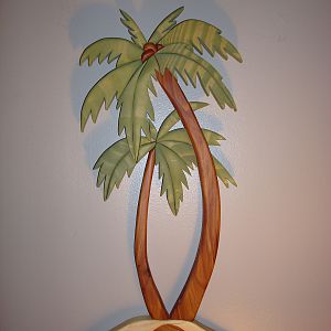 Intarsia palm trees