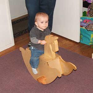 Nathan on his new rocking horse