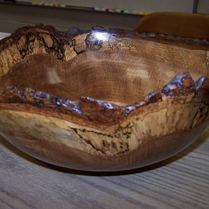 Oak natural edge bowl