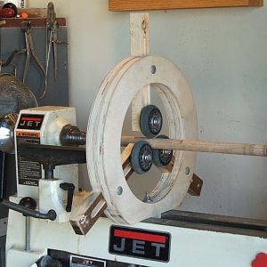 Center Rest for Woodturning, front view