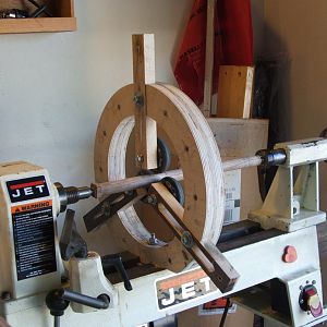 Center Rest for Woodturning, rear view