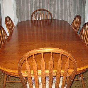 Golden Oak Dining Table and Chairs