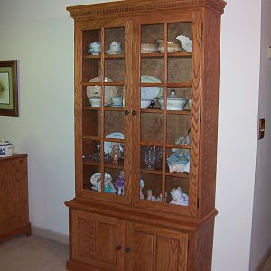 Completed Oak Display Cabinet