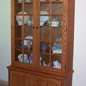 Lorraine's Oak Display cabinet re-sized and enhanced