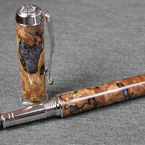 Amethyst Filled Sycamore Fountain Pen