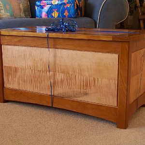 Cherry/curly maple blanket chest