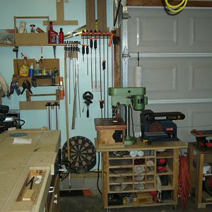 clamps and sanding cart