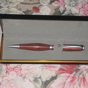 Pen, Purpleheart, turned for Christmas present in 2008.