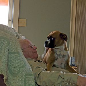 John and Duke the rescue dog