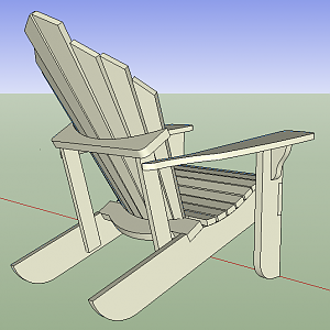 My adirondack chair in Sketchup.