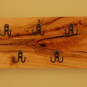 Figured Oak Coat Rack