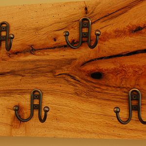 Figured Oak Coat Rack