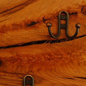 Figured Oak Coat Rack