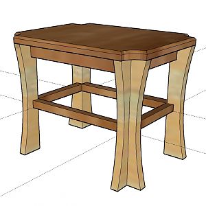Stool project - sketchup image