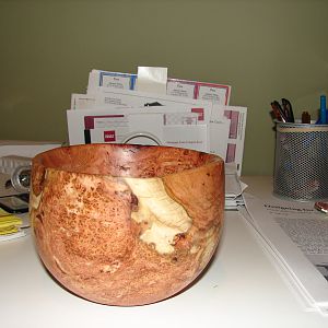 Cherry burl bowl after a few days in the house