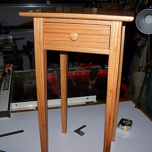 Small Red Oak Hall Table