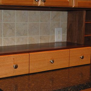 Walnut Cookbook Shelf / Wine Rack