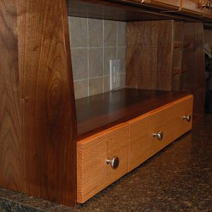 Walnut Cookbook Shelf / Wine Rack