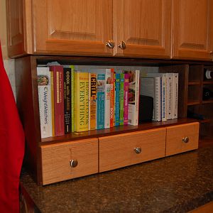 Walnut Cookbook Shelf / Wine Rack