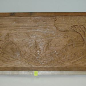 Rural Landscape Relief Carving - in Cherry