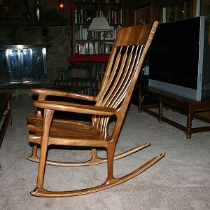 Quarter-sawn/spalted Sycamore-Maloof style rocker