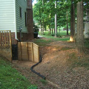 The rear of my house with basement door.