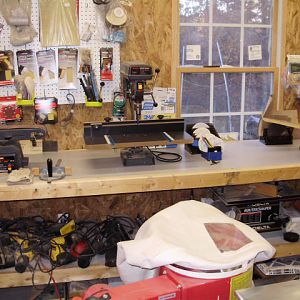 Work station in Amy's shop