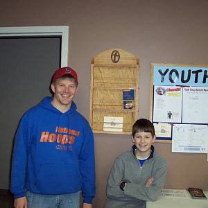 Finished Tract Rack with my son and our Youth Pastor