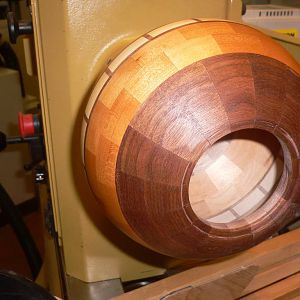 The Finished Segmented Turning w/ MS on it