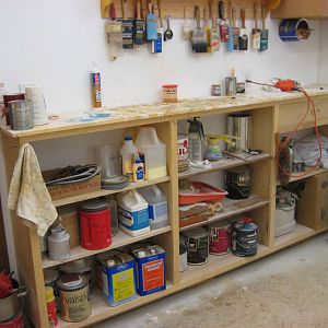 Narrow counter in finish room