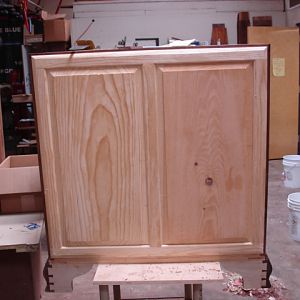 White pine on the right panel-yellow pine left