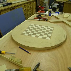 Red Oak Chess Table