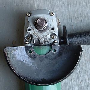 angle grinder with guard removed