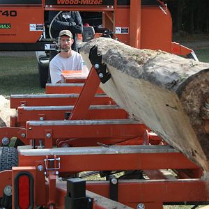 first log sawed