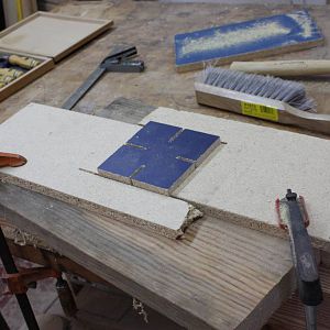 tenon template (blue) to size and locate mortise template