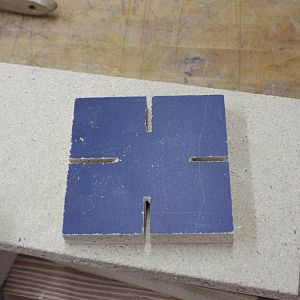blue tenon template, slots to see center marks; to size mortise